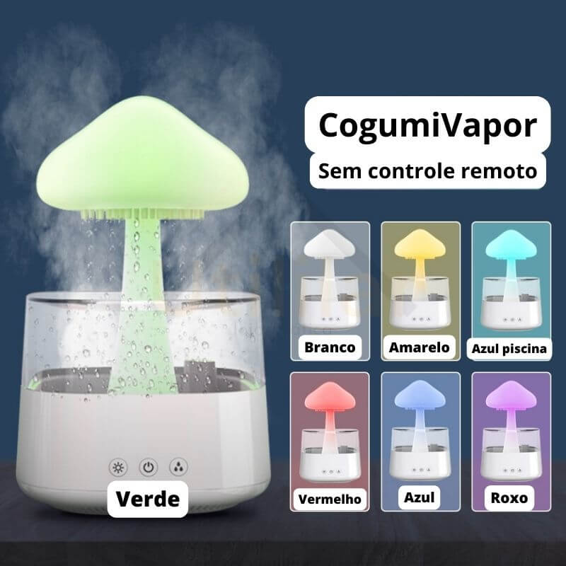 CogumiVapor: O Umidificador Perfeito para o seu Bem-Estar com som de chuva