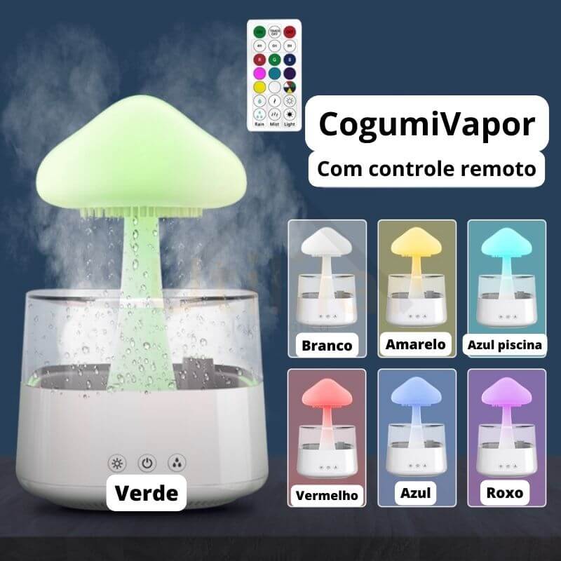 CogumiVapor: O Umidificador Perfeito para o seu Bem-Estar com som de chuva