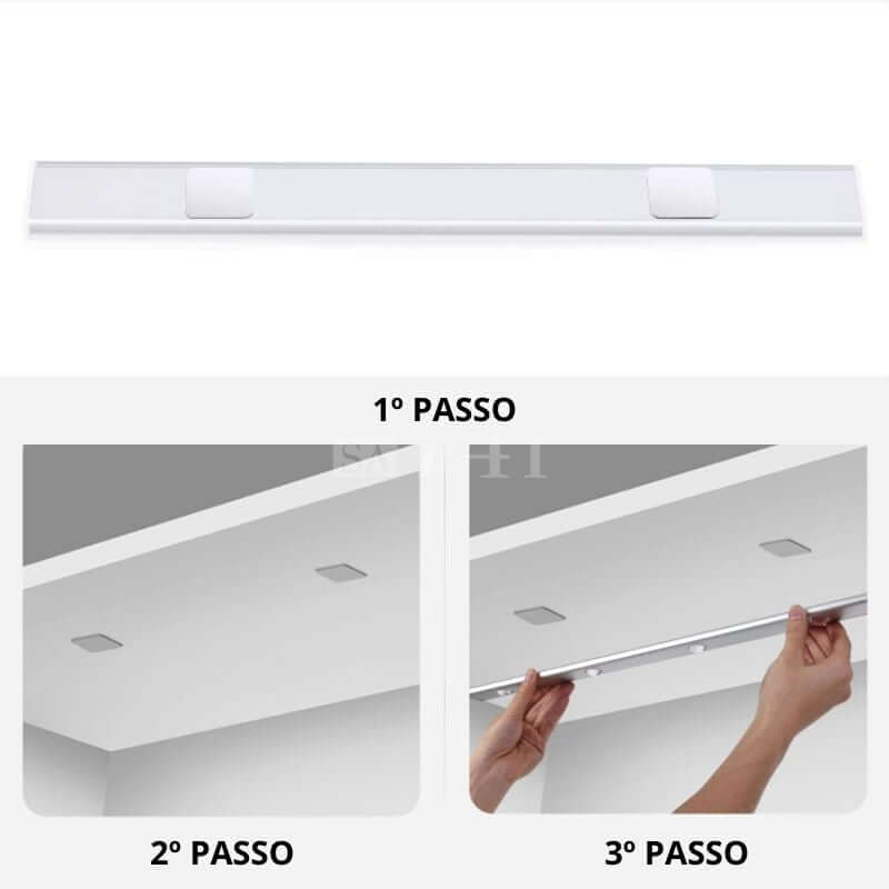 Luminária LED Fina Olho de Gato com Sensor de Presença Recarregável e sem Fio